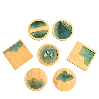 Handcraft Bamboo Coasters for Drinks Wood Coasters