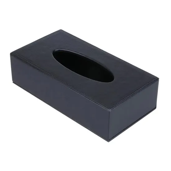 Hotel Black Leather Cube Tissue Cover Tissue Box